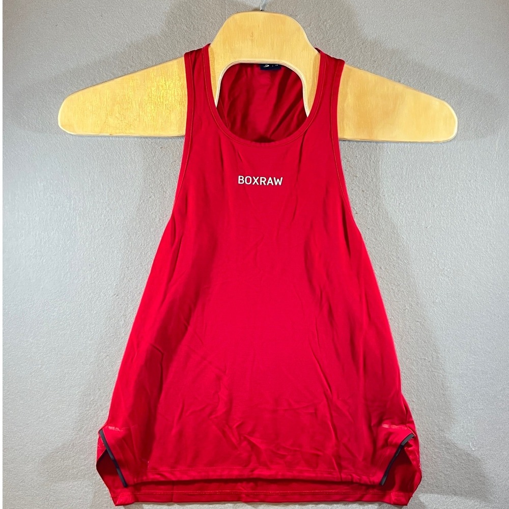 659 | BOXRAW Red Stringer Racerback Gym Tank Mens‎ XS Muscle Bodybuilding